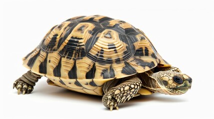 Obraz premium Leopard Tortoise full body on white background