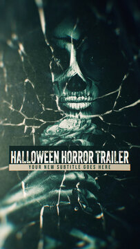 Halloween Horror Trailer. Vertical Stories Opener for Social Media.