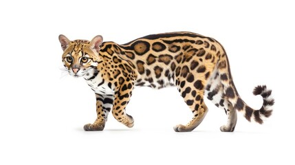 Fototapeta premium Margay full body on white background