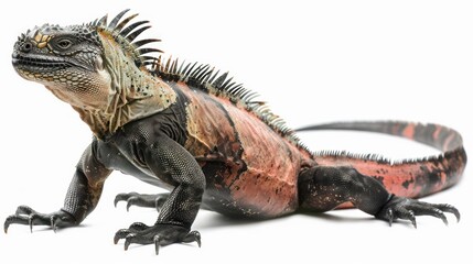 Obraz premium Marine Iguana full body on white background