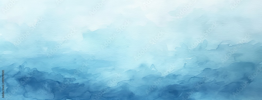 Poster Abstract Blue Watercolor Sea and Sky Scenery