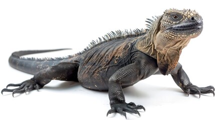 Obraz premium Marine Iguana full body on white background