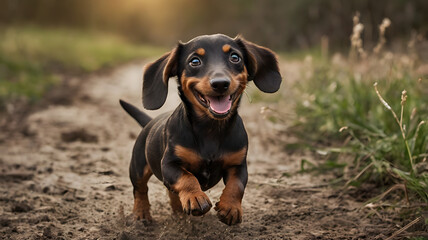 dog on grass, ai generated