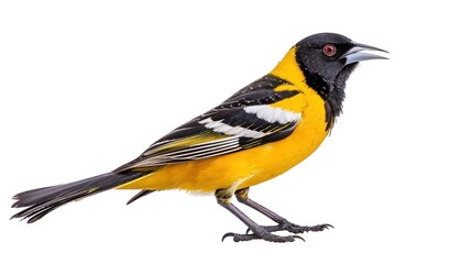 Naklejka premium Hooded Oriole full body on white background