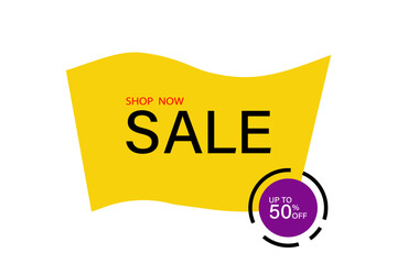 Sale. Sale tag or label. Sale banner. Up to 50 % off