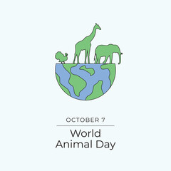World Animal Day vector design template good for celebration usage. World Animal Day design. Continuous line drawing. eps 10.