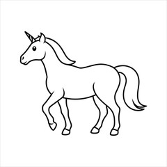 silhouette of a unicorn line art