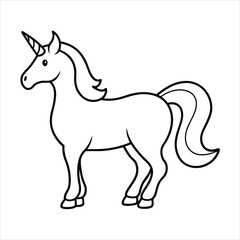 silhouette of a unicorn line art