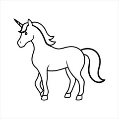 silhouette of a unicorn line art