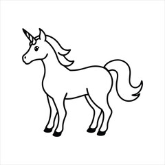 silhouette of a unicorn line art