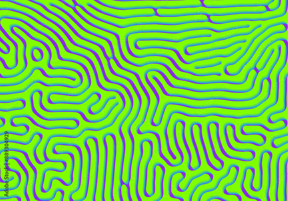 Aufkleber Abstract background with optical illusion generative pattern and vibrant fluid psychedelic colors