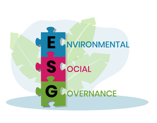 ESG concept of environmental, social and governance in sustainable and ethical business, vector illustration