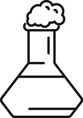 Line drawing of a chemical reaction creating foam in an erlenmeyer flask