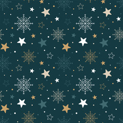 Christmas Snowflake Seamless Pattern. Pixel Perfect Christmas Pattern. Snowflake Background