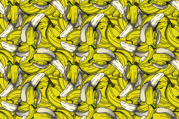 seamless pattern banana vector drawing