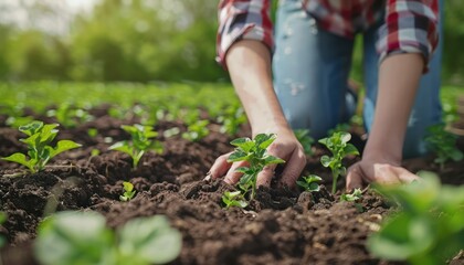 Agriculturist Carefully Managing Vegetation with Advanced Agronomy Techniques for Optimal Growth and Yield