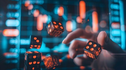Investment risk with dice illustration