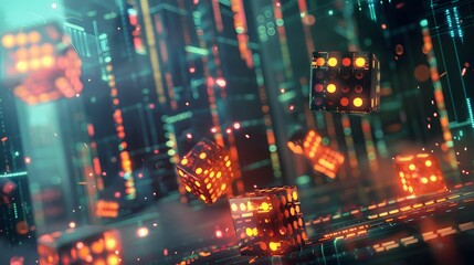 Obraz premium Investment risk with dice illustration