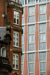 View at modern buildings of London in England