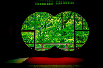 日本文化の庭園、新緑の美