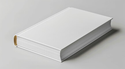 A simple and sophisticated white book with a blank cover, ideal for personalizing with your own designs, notes, or artwork.