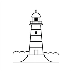 A Lighthouse for coloring book vector line art