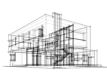 architectural sketch of a building