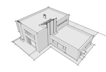 architectural sketch of a building