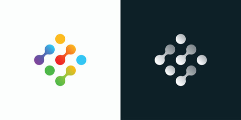 Point technology connection vector logo design with modern, simple, clean and abstract style.