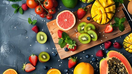 Variety of fruits and vegetables