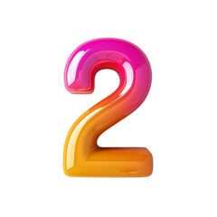 Fototapeta premium 2 number 3D icon