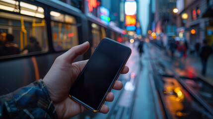 A man using the his phone to navigate the city.