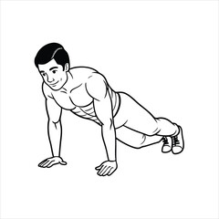 A man doing push-up  a fitness vector