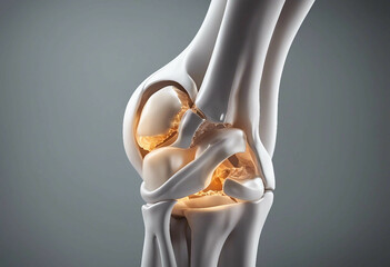 healthy knee comparison high degree detail 3d rendering