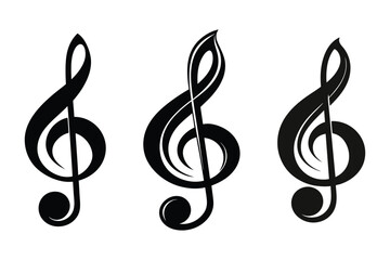 treble clef icon vector 