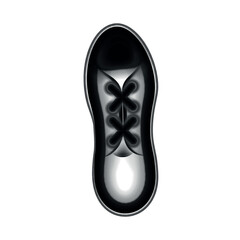 Black fashion sneakers. Shoe top view. Vector illustration Eps 10.