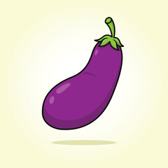 Eggplant vegetable vector cartoon illustration