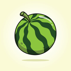Fresh watermelon fruit vector cartoon illustration