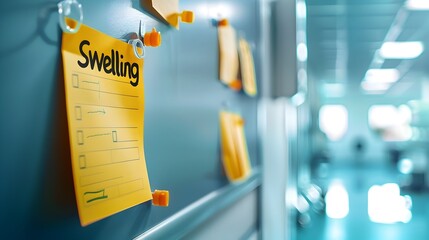 Memo Board Checklist for Tracking Daily Swelling Symptoms in Healthcare and Medical Settings