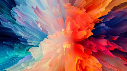Obraz premium A vibrant, abstract explosion of colors and shapes, creating a dynamic and energetic conceptual artwork