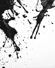 black splashes on a white background, for design works, grunge textur