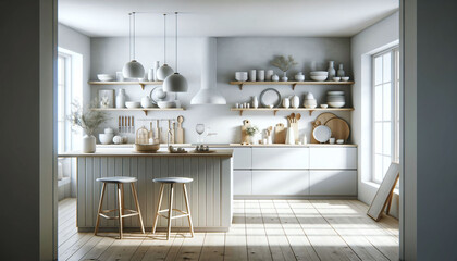 a kitchen filled with lots of counter top space