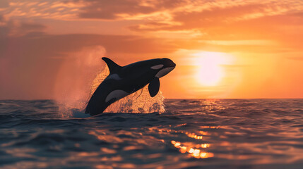 Fototapeta premium Killer orca jumping out of water