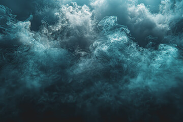 Dynamic smoke clouds Illuminated by a neon turquoise surface. The coolness of the underwater scenes.