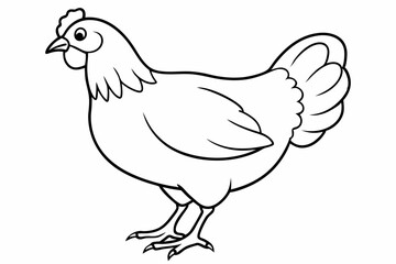
chicken silhouette, chicken line drawing, Black silhouette of a rooster standing. Vector illustration
