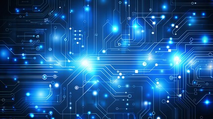 Fototapeta premium Blue Circuit Board Digital Technology Background