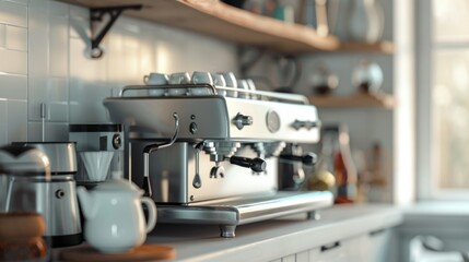 A coffee barista machine poster with