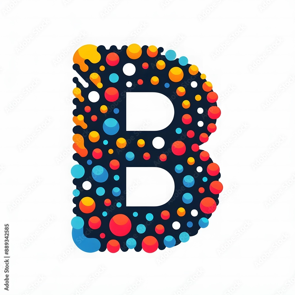 Fototapete ai generate of logo letter b created using random color dots