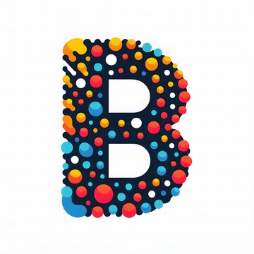 recommend clip art: AI Generate of Logo Letter B created using random color dots