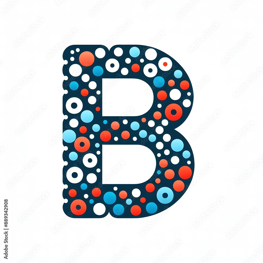 Fototapete ai generate of logo letter b created using random color dots